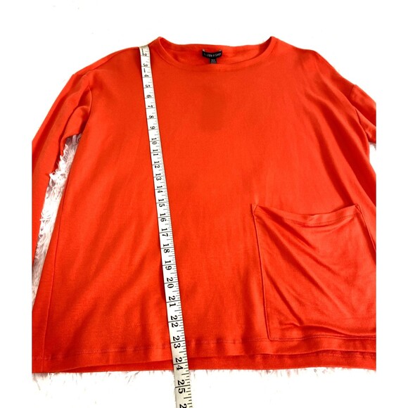 Eileen Fisher Long Sleeve Top Coral Vivrant Orange Size XXS/TTP Tencel NWT - Picture 7 of 14